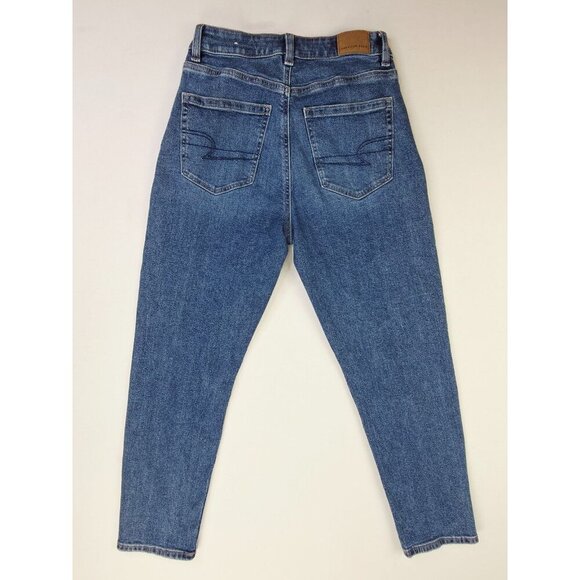 American Eagle Outfitters Size 2 Short Womens 25" Inseam Blue Stretch Mom Jeans - Picture 1 of 13